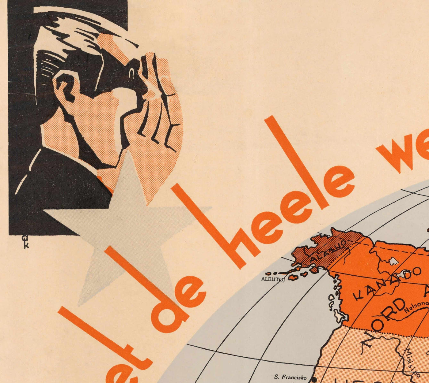 Alte Esperanto-Weltkarte, 1930 - Internationaler Hilfssprachen-Atlas - Esperantujo, Esperantisten 