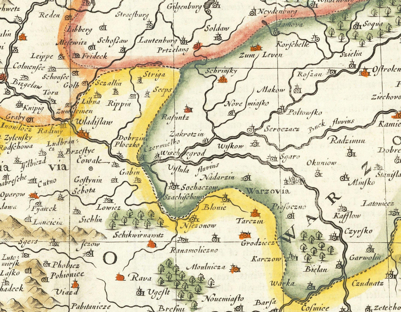 Rare Old Map of Poland by John Speed, 1626 - Germany, Prussia, Lithuania, Bohemia, Warsaw