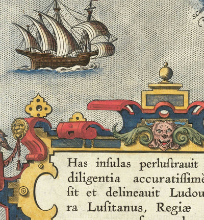 Alte Karte der Azoren von Abraham Ortelius, 1573 - São Miguel, Pico, Terceira, São Jorge, Faial, Portugal, Atlantik 