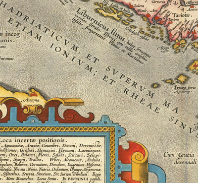 Alte Karte von Kroatien, Bosnien und Serbien, 1573 von Ortelius - Adria, Venedig, Zagreb, Belgrad, Sarajevo, Inseln 
