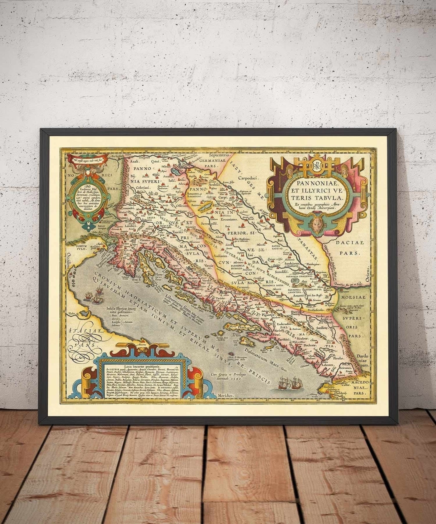 Alte Karte von Kroatien, Bosnien und Serbien, 1573 von Ortelius - Adria, Venedig, Zagreb, Belgrad, Sarajevo, Inseln 