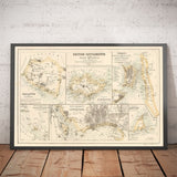 Vecchia mappa coloniale della penisola malese, 1860 di Fullarton - Singapore, Penang, Malacca, Naning - insediamenti britannici 