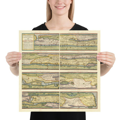 Alte Karte der Straßen des Römischen Reiches, 1624 von Ortelius & Peutinger - Cursus Publicus, Rom, Europa, Kaiser Augustus 
