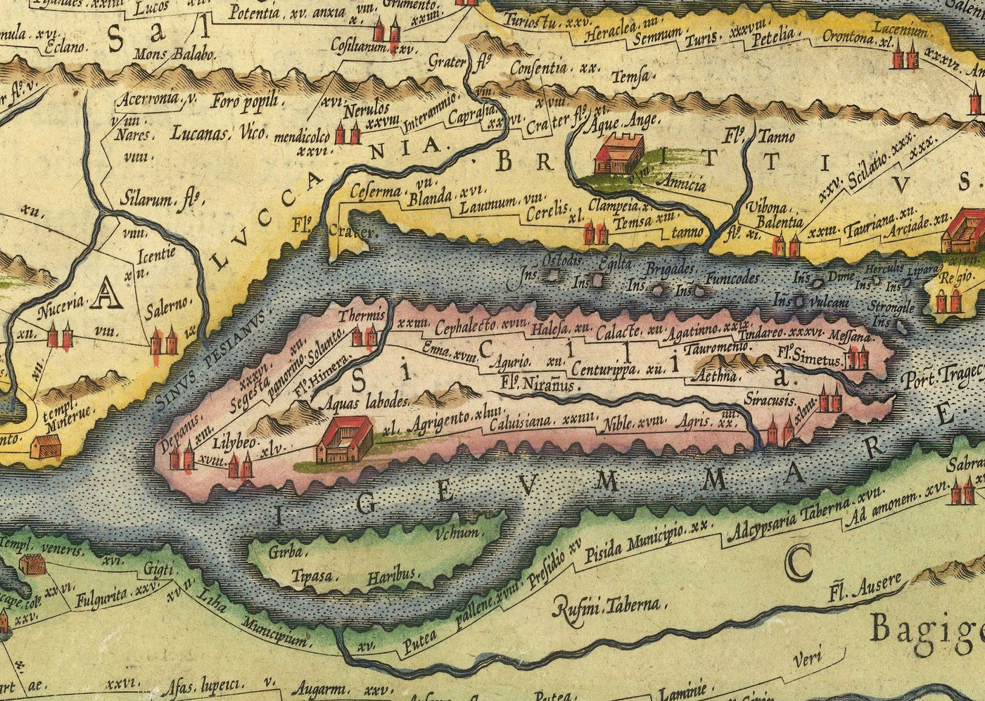 Alte Karte der Straßen des Römischen Reiches, 1624 von Ortelius & Peutinger - Cursus Publicus, Rom, Europa, Kaiser Augustus 