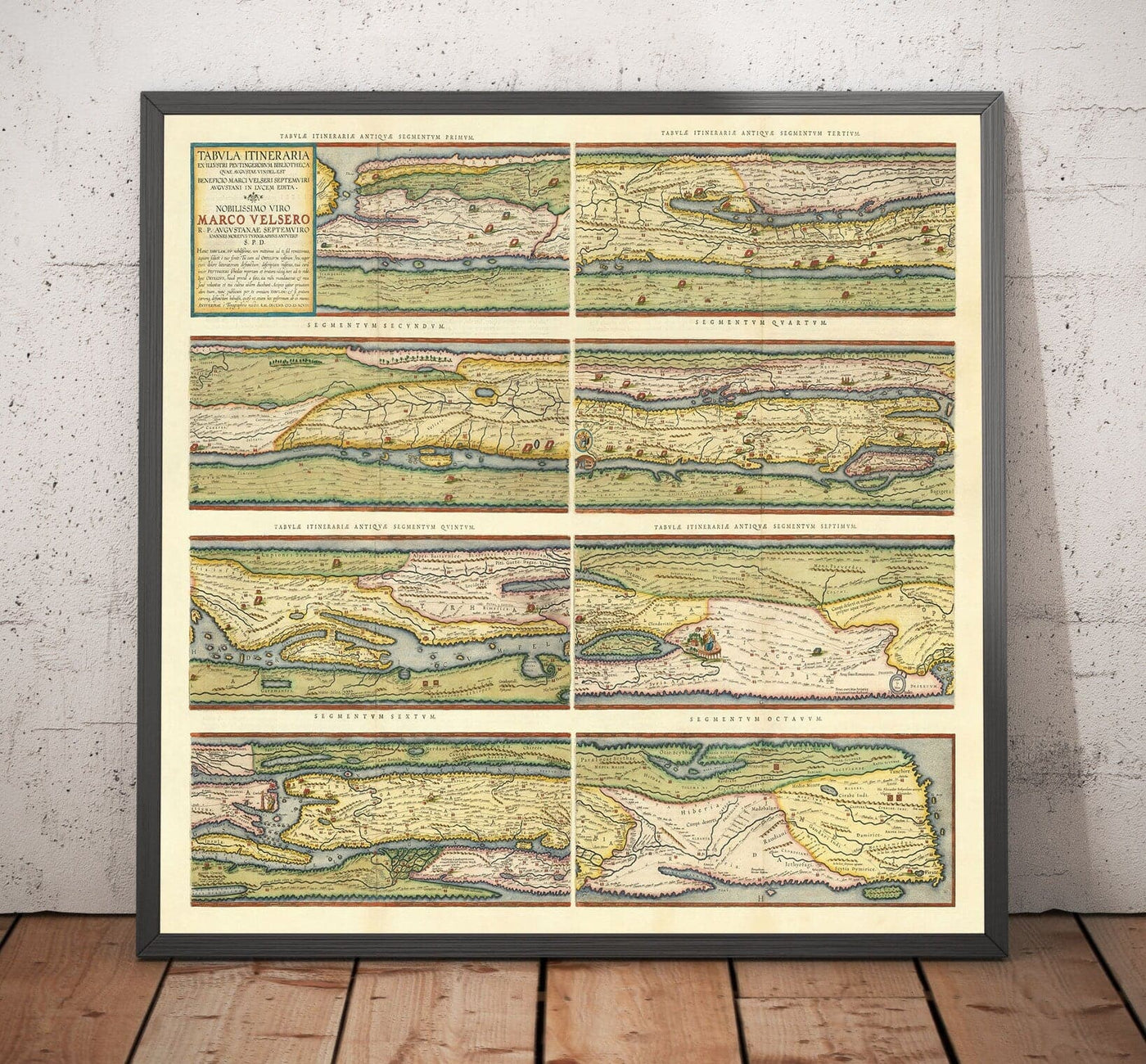 Alte Karte der Straßen des Römischen Reiches, 1624 von Ortelius & Peutinger - Cursus Publicus, Rom, Europa, Kaiser Augustus 