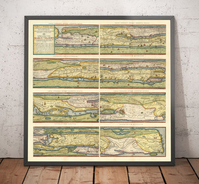 Alte Karte der Straßen des Römischen Reiches, 1624 von Ortelius & Peutinger - Cursus Publicus, Rom, Europa, Kaiser Augustus 