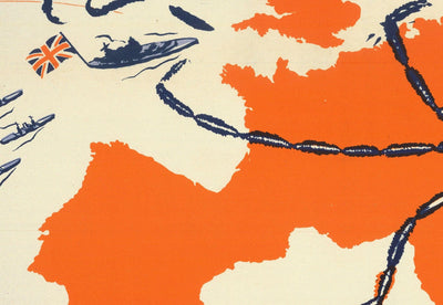 Spider Hitler, 1941 - Old WW2 Propaganda Map of Europe by Kem - Nazi vs. Allies & USSR - Western, Eastern Front