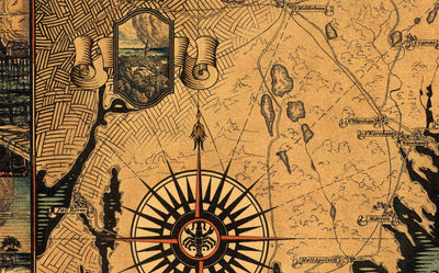 Mapa antiguo de Cape Cod, Mass. 1931 por Tripp - Martha's Vineyard, Barnstaple, Plymouth, New Bedford, Bourne, Falmouth, Yarmouth 