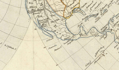 Old Flat Earth Map, 1811 by JC Hinrichs - German, French World Map - Interesting Colonial Atlas Chart