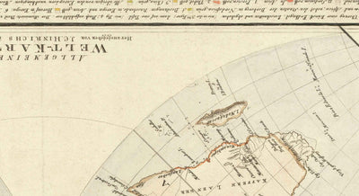 Old Flat Earth Map, 1811 by JC Hinrichs - German, French World Map - Interesting Colonial Atlas Chart