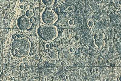 Alte Mondillustration, 1888 von Leon Fenet - Französische Mondkarte Lithografie 