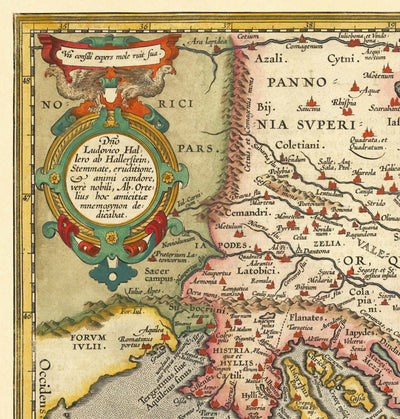 Alte Karte von Kroatien, Bosnien und Serbien, 1573 von Ortelius - Adria, Venedig, Zagreb, Belgrad, Sarajevo, Inseln 
