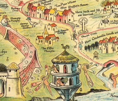 Old Map of Fairyland, 1918 by Bernard Sleigh - Arts & Crafts, European Fairies, Greek Myths, Arthur, Dragons, Valhalla