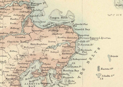 Alte Karte von Dänemark & Schleswig-Holstein, 1872 von Fullarton - Island, Färöer-Inseln, Dänisches Königreich, Zeeland, Kopenhagen 