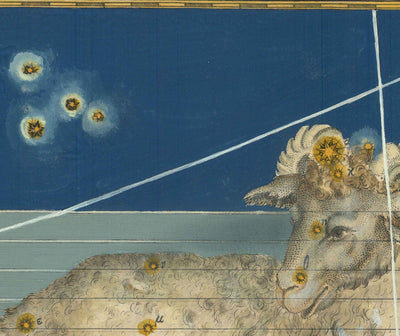 Old Star Map of Aries, 1603 par Johann Bayer - Zodiac Astrology Chart & Horoscope Sign