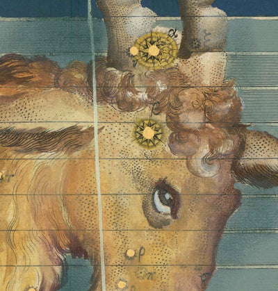 Old Star Map of Capricorn, 1603 by Johann Bayer - Zodiac Astrology Chart & Horoscope Sign