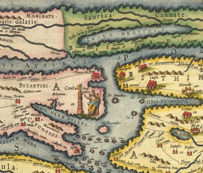 Alte Karte der Straßen des Römischen Reiches, 1624 von Ortelius & Peutinger - Cursus Publicus, Rom, Europa, Kaiser Augustus 