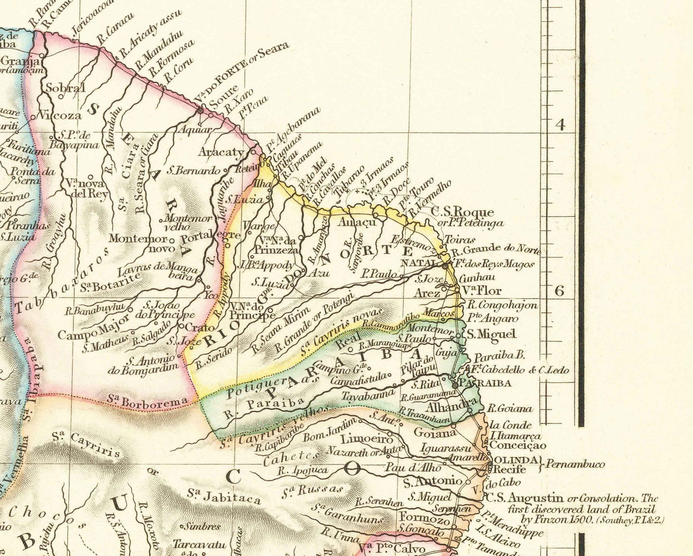 Alte Karte von Brasilien, 1832 von Arrowsmith - Koloniales Südamerika - Königreich Portugal, Kaiser Pedro II, Amazonasfluss 