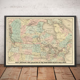 Old Map of the Northern Pacific Railway, 1870 par Traubel - Railroads au Canada et aux États-Unis - Grands Lacs, États