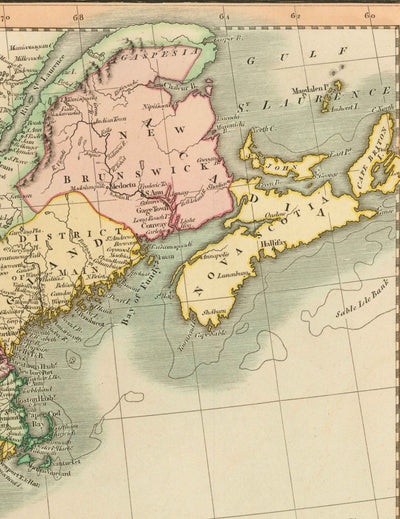 Antiguo mapa de EE.UU., 1806 por John Cary - Primeros Federalistas de EE.UU. - Gran Georgia, Territorios del Oeste, Estados de la Costa Este