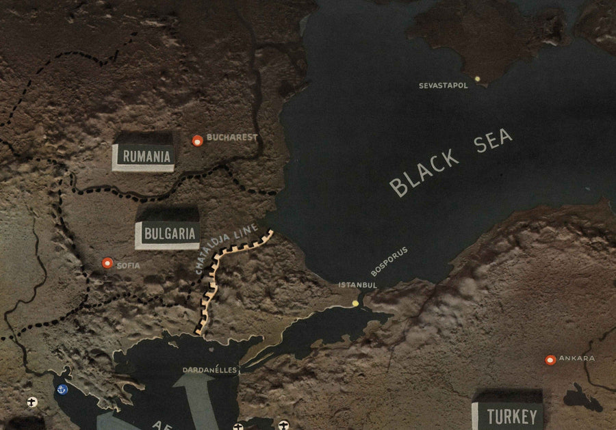 Old World War 2 Map: Mediterranean, 1944 - NavWarMap No.1 - South Europe & North Africa - Italy, Spain, France