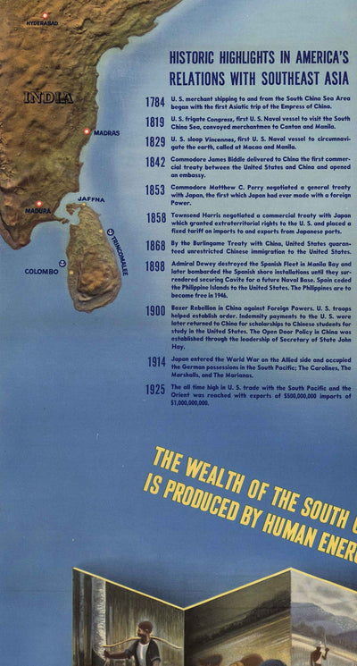 Antiguo mapa de la Segunda Guerra Mundial: Mar de la China Meridional, 1944 - NavWarMap No.2 - Sudeste de Asia, Indonesia, Malasia, Tailandia, Filipinas