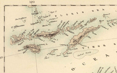 Ancienne carte d'Australie et de Nouvelle-Zélande, 1872 par Fullarton - Tasmanie, Terre de Van Diemens, Sydney, Auckland, Victoria, NSW