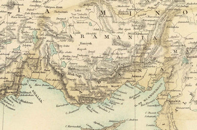 Old Map of the Turkish / Ottoman Empire, 1872 by Fullarton - Byzantine, East Roman, Balkans, Greece, Roumelia, Iraq