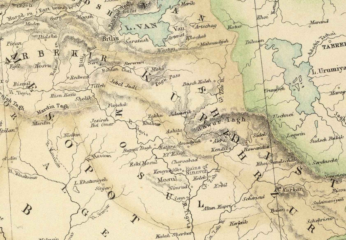 Old Map of the Turkish / Ottoman Empire, 1872 by Fullarton - Byzantine, East Roman, Balkans, Greece, Roumelia, Iraq