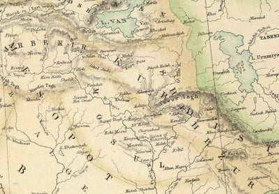 Old Map of the Turkish / Ottoman Empire, 1872 by Fullarton - Byzantine, East Roman, Balkans, Greece, Roumelia, Iraq