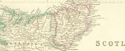 Old Map of Scotland, 1846 by Arrowsmith - Beautiful Handcoloured Victorian Atlas - Counties, Cities, Roads