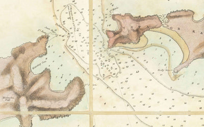 Antiguo mapa de Macao, 1840 - Carta marítima de la Macao portuguesa colonial, Taipa, Coloane, Hengqin, Guangdong