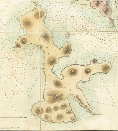 Die erste Karte von Hongkong, 1843 - Alte Admiralty Navy Chart - Kowloon, Victoria Bay, frühe britische Kolonie 