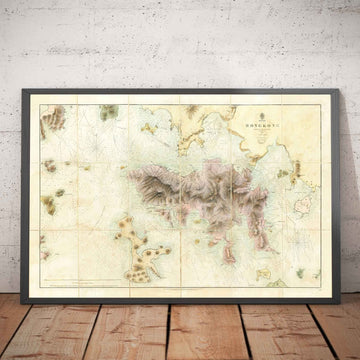 The First Map of Hong Kong, 1843 - Old Admiralty Navy Chart - Kowloon, Victoria Bay, Early British Colony