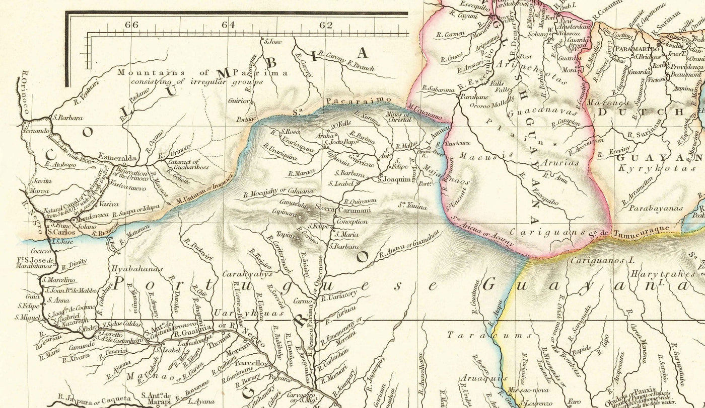 Alte Karte von Brasilien, 1832 von Arrowsmith - Koloniales Südamerika - Königreich Portugal, Kaiser Pedro II, Amazonasfluss 
