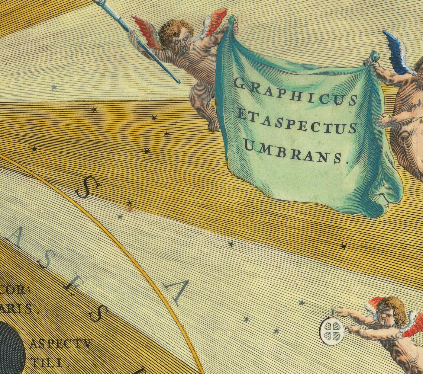 Ancienne carte des phases lunaires, 1661 par Cellarius - Cycles lunaires, premiers enseignements sur le mouvement planétaire