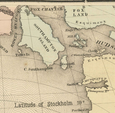 Mapa antiguo del Ferrocarril del Pacífico Norte, 1870 por Traubel - Ferrocarriles en Canadá y Estados Unidos - Grandes Lagos, Estados