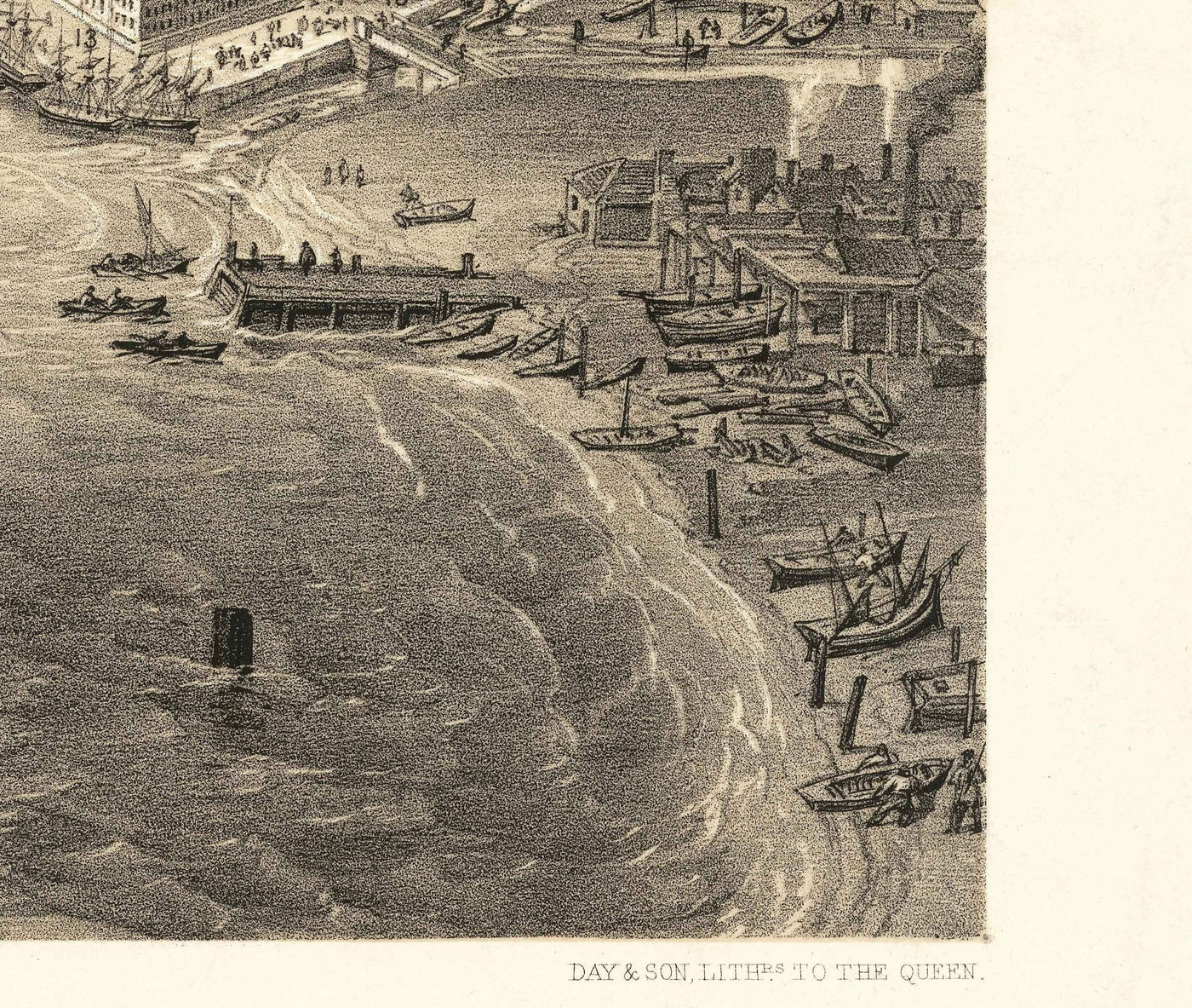 Old Map of Odessa, Ukraine, 1855 - Black Sea Harbour Town - Forts, Citadel, Centre-ville - illustration des oiseaux d'oiseaux