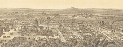 Old Map of Odessa, Ukraine, 1855 - Black Sea Harbour Town - Forts, Citadel, Centre-ville - illustration des oiseaux d'oiseaux