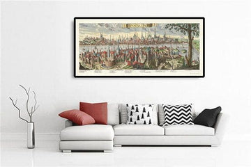 Old Map of Istanbul (Constantinople) 1720 by Wolff - Ottoman, Byzantine Architecture - Topkapi Palace, Hagia Sophia, Mosques