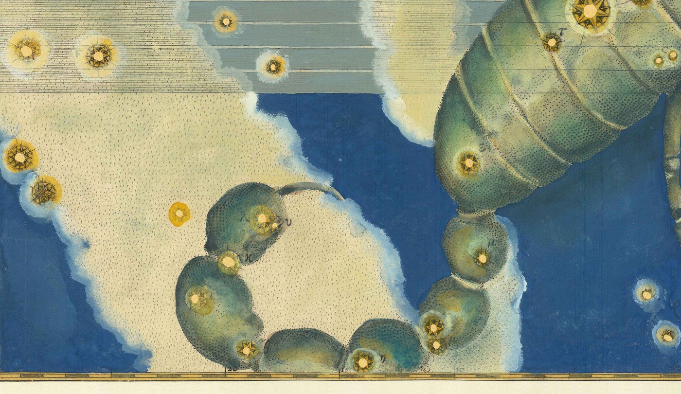 Antiguo mapa estelar de Escorpio, 1603 por Johann Bayer - Carta astrológica del zodiaco - El signo del horóscopo Escorpión