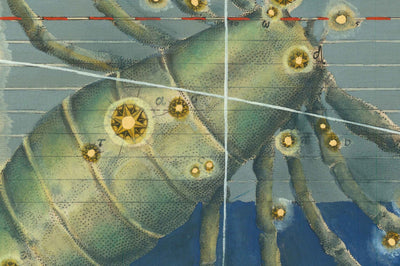 Antiguo mapa estelar de Escorpio, 1603 por Johann Bayer - Carta astrológica del zodiaco - El signo del horóscopo Escorpión