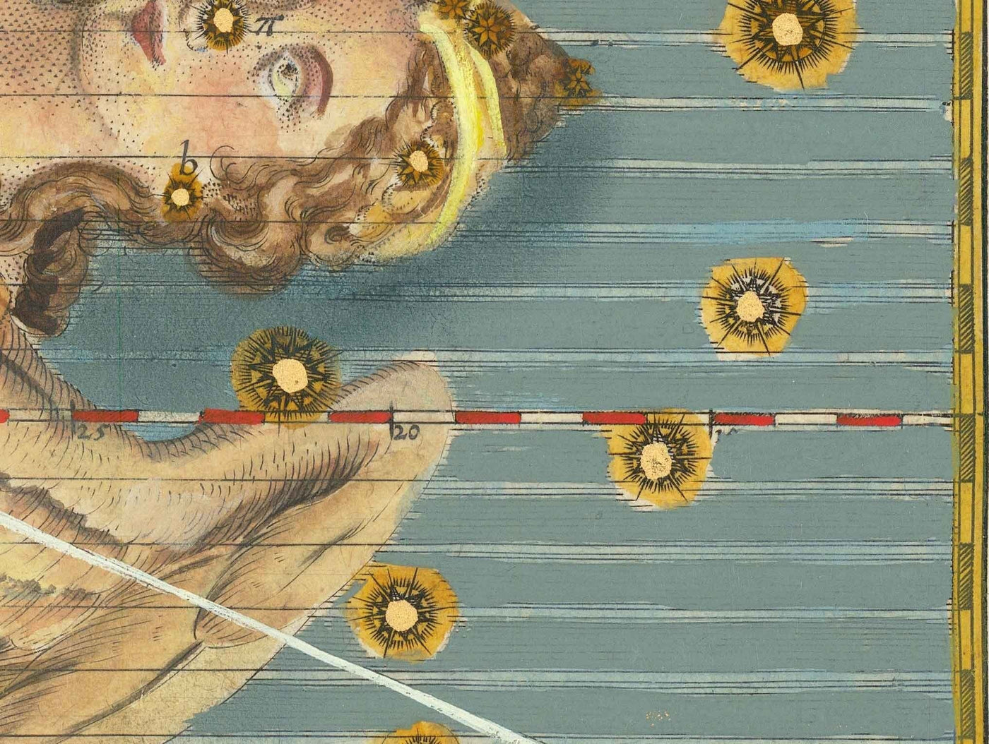 Alter Sternenkarte der Jungfrau, 1603 von Johann Bayer - Tierkreis Astrologie Diagramm - Das Jungfrau Horoskop Zeichen 