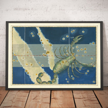 Alter Sternenkarte des Skorpions, 1603 von Johann Bayer - Zodiac Astrologie Diagramm - Das Skorpion Horoskop Zeichen 