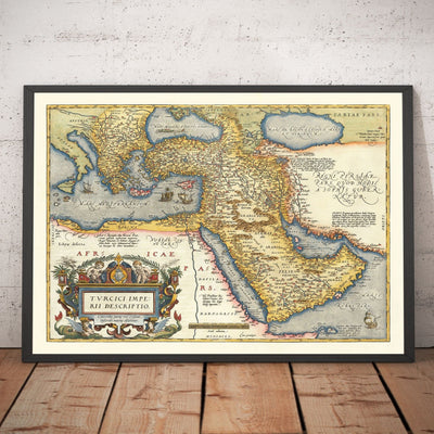 Antiguo mapa del Imperio Otomano, 1584 de Ortelius - Turquía, Arabia Saudí, Oriente Medio, Irán, Israel, Grecia, Mar Rojo, África