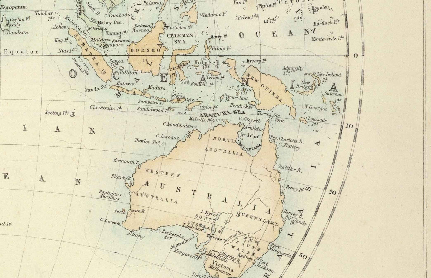 Old World Map, 1872 by Fullarton - Victorian Double Hemisphere Projection Atlas, Rivers, Mountains (No Everest!)