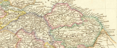 Old Map of Scotland, 1846 by Arrowsmith - Beautiful Handcoloured Victorian Atlas - Counties, Cities, Roads