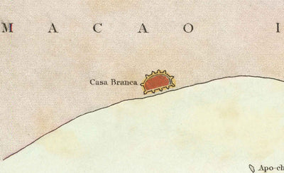 Antiguo mapa de Macao, 1840 - Carta marítima de la Macao portuguesa colonial, Taipa, Coloane, Hengqin, Guangdong