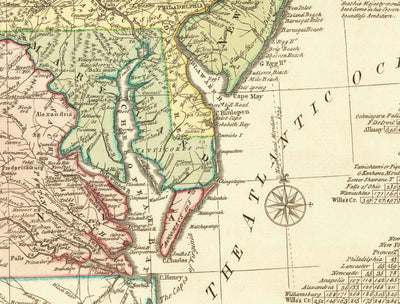 Ancienne carte des colonies britanniques en Amérique 1755 par Evans & Bowles - Colonies européennes et indigènes, États-Unis avant l'indépendance