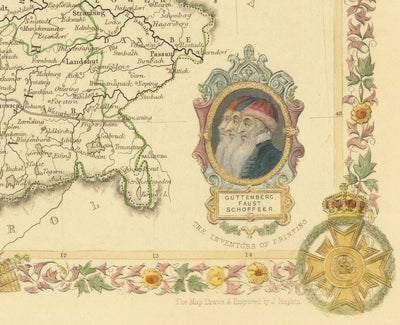 Old Map of Germany, 1851 - Pre-Unification, Pre-Reich Deutschland, Holy Roman Empire, States, Duchies